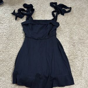 Altard state mini dress with tie bow sleeves